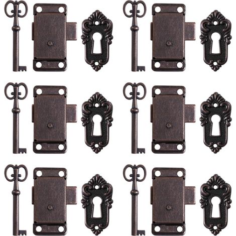 6 Serrures De Meubles Vintage Verrou De Placard Antique En Métal Pour Boîtes À Bijoux Coffres Et Armoires Décoratives Loquet Horizontal Facile À Installer (1/5)