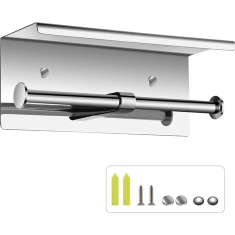 Porte-papier toilette double rouleau mural en acier inoxydable SUS 304 (1/5)
