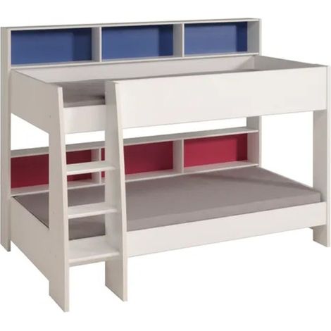 Calicosy – Lit superposé avec sommiers inclus – Dimensions 200x90cm – Échelle large – Bords élevés – Bibliothèque horizontale colorée (1/5)