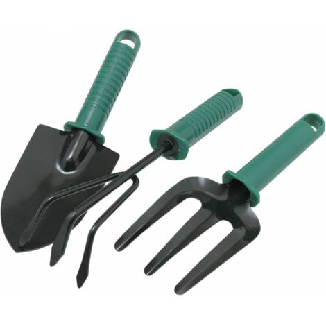 Set di 3 Attrezzini da Giardino con Manico in Resina