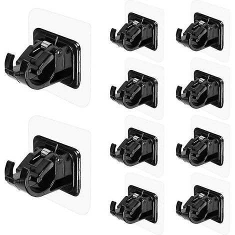Lot de 10 supports de tringle à rideaux auto-adhésifs, sans perçage, sans clous et réglables -1 (1/5)