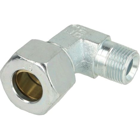 Raccord à visser coudé mâle 3/8'' x 15 mm avec filetage conique