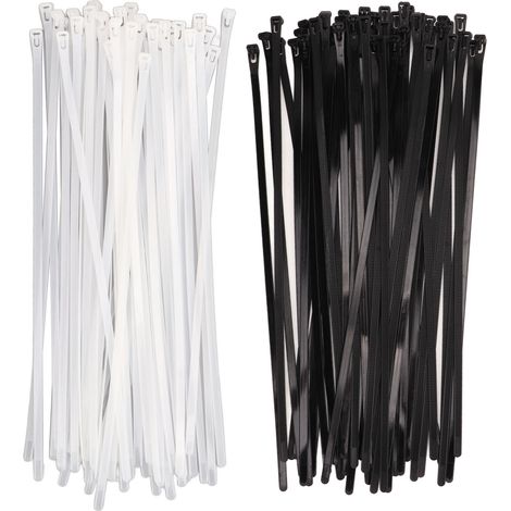 100 attaches nylon réutilisables serre-câbles ajustables pour extérieur maison atelier bureau (1/5)