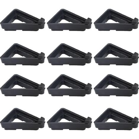 Lot de 48 Supports Triangulaires Respirants, Pieds De Pot De Fleurs en Plastique Invisibles, Jardin Triangulaires pour Pot De Fleurs Intérieur Et Extérieur, Jardin, Terrasse (Noir) (1/5)