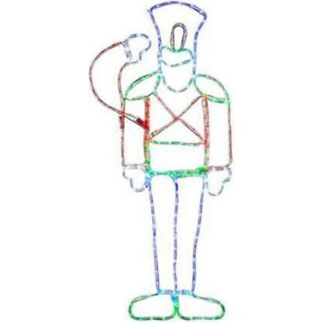 Lampe décorative d'extérieur en forme de silhouette de soldat saluant, idéale pour une cour ou un jardin. (1/2)