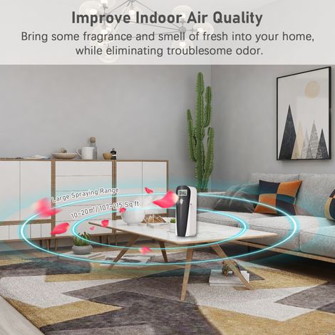Diffuseur de parfum automatique programmable mural de 415 ml avec écran LCD pour la maison, l'hôtel ou le bureau