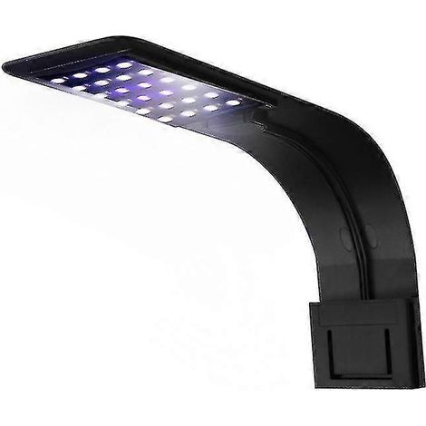 Lampe d'aquarium LED blanche et bleue nano à pince pour poissons et plantes, 23-50 cm - noire (1/4)