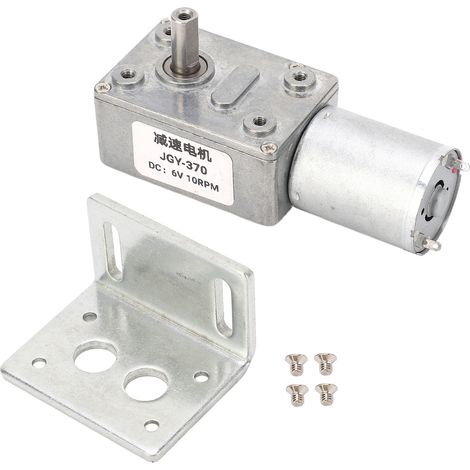 12-mm-Hochdrehmoment-Schneckengetriebemotor, reversibel, selbsthemmend, einwellig, 6 V, 10 U/min Gleichstrom-Untersetzungsgetriebe mit festem Sockel (1/5)