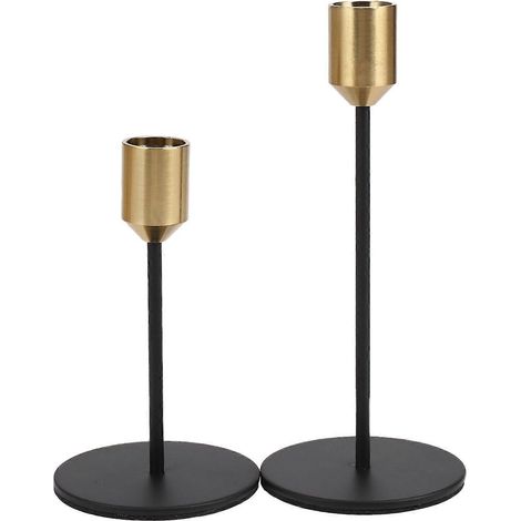 Bougeoirs européens dorés en métal, 2 pièces, chandelier de luxe pour Table de mariage, décorations romantiques, nouveau Y (1/5)