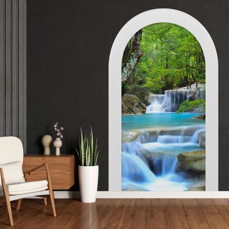 Stickers Trompe l'oeil Arche - Voute - Cascade - 60 x 100 cm (1/3)