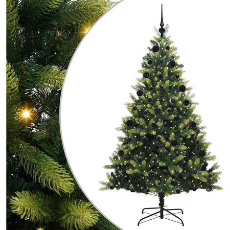 Arbre de Noël，Sapin de Noël artificiel en silicone flexible 300 LEDs 210 cm CFW90047 (1/5)
