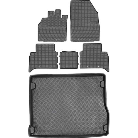 Set di tappetini in gomma per auto e tappetino per bagagliaio per Renault Scenic III Minivan dal 2009 al 2016. (1/5)