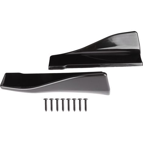 Naroote Diffuseur de Pare-chocs Arrière, Spoilers pour Voitures 2pcs Universal GlSooy Black Abs avec Vis de Montage Diffuseur Arrière pour Déflecteur de Pare-chocs (1/5)