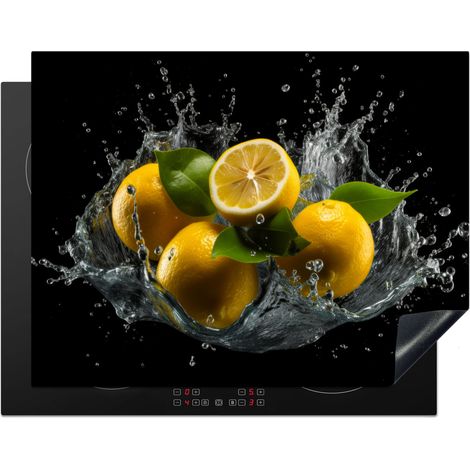 PROTECTION PLAQUE INDUCTION Citron - Fruit - Jaune - Noir Couvre Plaque De Cuisson 77x59 cm (1/5)