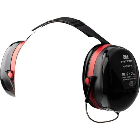 3M H540B-412-SV Cuffie Protettive, 35 dB, Rosso/Nero (1/4)