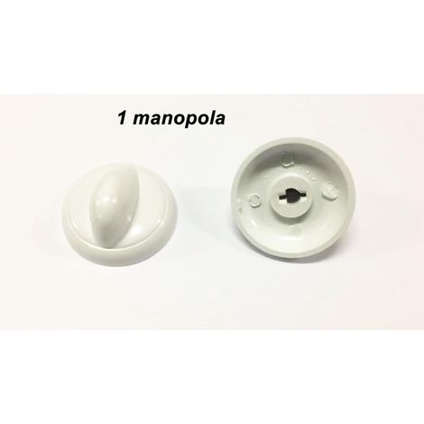 MANOPOLA CUCINA A GAS UNIVERSALE BIANCA PASSO MM 6 GAMBO ALTO -5  MM 1 PZ M7005 (1/2)