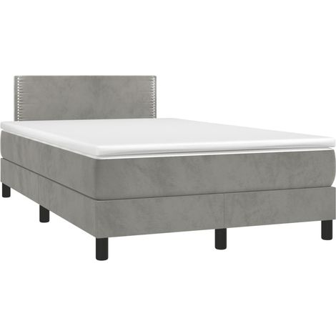 Sommier à lattes de lit avec matelas LED gris clair 120x190 (1/5)