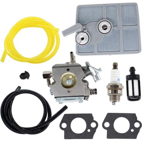 AISEN Carburateur avec bougie d'allumage, joint et filtre à air pour Stihl 030 031 032 AV 031AV 032AV 030AV - Remplace Walbro WA-2 WA-2-1 11131200602 (1/5)