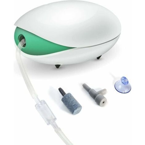 BUNTHAUS Pompe à air pour aquarium, pompe à oxygène silencieuse avec tuyau d'air, pierre à bulles, clapet anti-retour et valve de commande pour aquarium de 1 à 150 litres (1/4)
