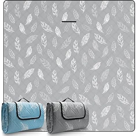 Couverture Pique Niques Impermeable Lavable, Natte de Plage Tapis de Plage Tapis Picnic XXL (200 x 200 cm, Gris) (1/5)