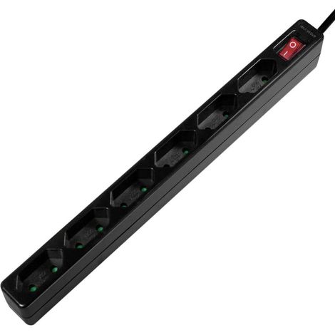 Multipresa LogiLink Euro CEE 7/16 a 6 prese con interruttore, 1,5 m, nera. (1/2)