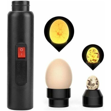 Lampe testeur d'œufs LED portable – Vérification incubation œufs – 2 tailles de couvercles – Matériau ABS durable – Pour œufs de cane et caille (1/4)