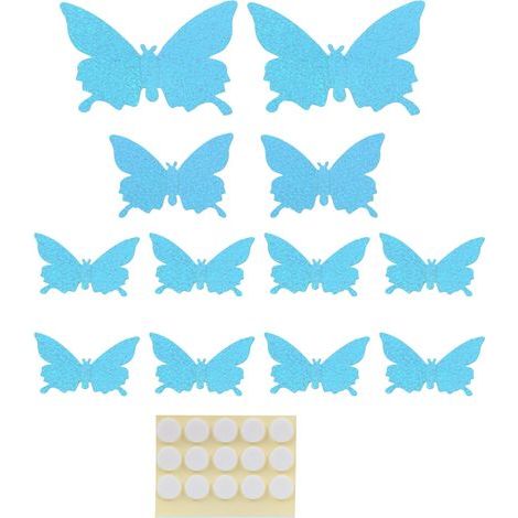 Autocollant tridimensionnel 12 pièces/ensemble, papier peint Flash de simulation, Art mural de salon de mariage pour la maison, bleu brillant (1/5)