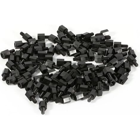 100 pcs M2 M3 M4 Plastique Nylon Hex mle Femelle Femelle Entretoise Tête Ronde Vis crou (1/4)