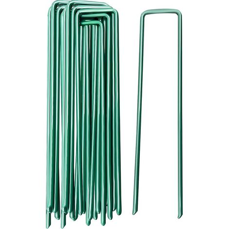 Piquets de Jardin Piquet de Tente Piquets de Fixation en Acier Agrafes Pelouse pour Bache Mauvaise Herbe 10 Pièces (1/5)