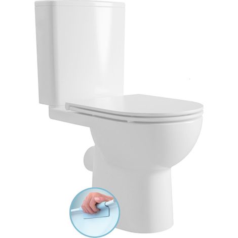 WC combiné TAVON, sans rebord, siphon en P, blanc (1/3)