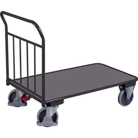 VARIOfit Schiebebügelwagen 400kg Tragkraft mit senkrechten Rohren 850x500mm Anthrazitgrau RAL 7016