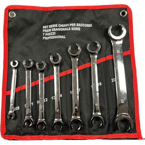 CHIAVI APERTE PER RACCORDI FRENI KIT 7 PZ 6-24mm