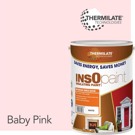 InsOpaint Interior Emulsion Paint - Anti Mould, Insulating & Snergy saving for Interior Walls & Ceilings - Baby Pink - 5L (1/5)