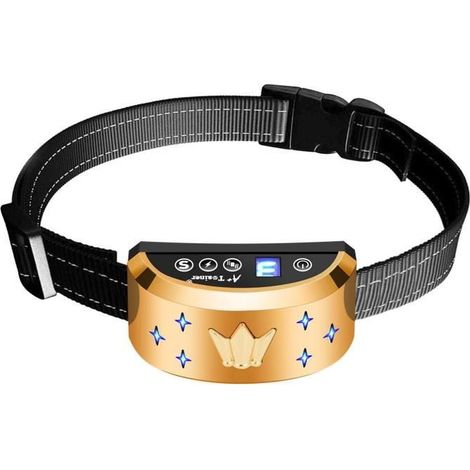 Collier Anti-Aboiements Rechargeable Chien Dispositif Collier de Dressage Étanche 7 Niveaux Ajustables Son/Vibration/Sensibilité (1/4)