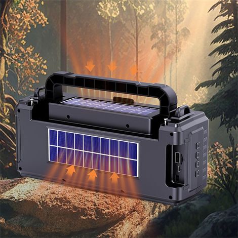 Geeignet für Taschenlampen, Bluetooth-Lautsprecher, Outdoor-Lautsprecher, tragbare, solarbetriebene, kabellose Handlautsprecher mit Karteneinschub,