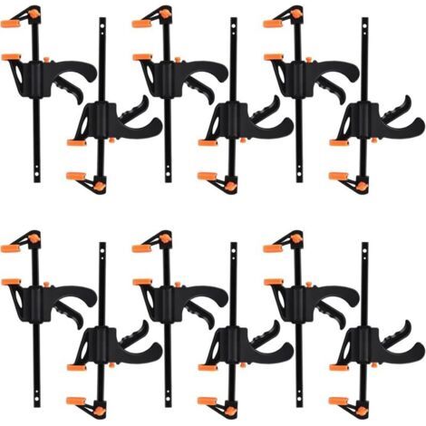 10 Pièces Serres-joints à Une Main ,Pince de Table à cliquet, Pince de serrage à Dégagement Rapide Rapide à Cliquet à Libération, Clamp Barre de Fixation pour Bois, Collier Serrage Plastique