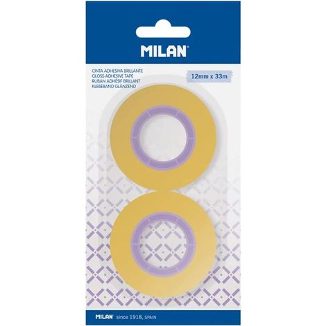 Cinta transparente de 12 mm x 33 m, 2 unidades, Mil谩n (1/2)