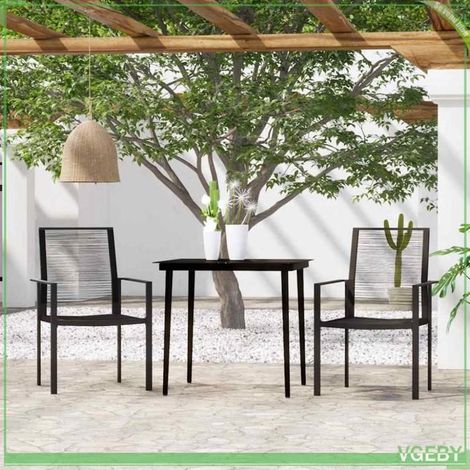 Ensemble à manger de jardin - FAF EICY - 3099203 - Noir - Acier enduit de poudre - Table 80x80x74 cm - 2 places (1/5)