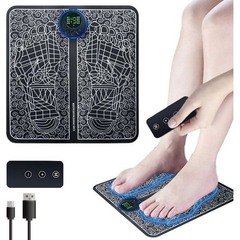 Masseur Plantaire Santevo, éLectrique Pied, Avec 8 Modes 19 RéGlables, Favorise Circulation Sanguine, Soulage Douleurs Musculaires