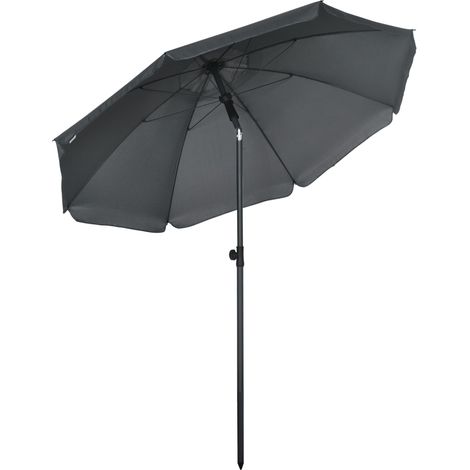 Ombrellone da Giardino Ø180x209 cm in Poliestere e Acciaio Grigio (1/5)