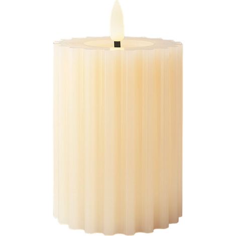 Candela LED Lumineo Beige Ø 7,5 x 12,3 cm Con rilievo (AAA) (1/2)