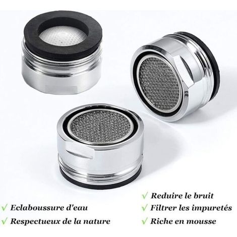 Aérateur Robinet - M24 - Acier Inoxydable - Pour Cuisine et Salle de Bain - 4 Pièces (1/4)