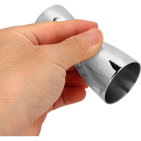 Verre doseur double tête en acier inoxydable miroir, forme en U, pour vin, cocktail et bar, idéal pour fêtes, famille et clubs (1/5)