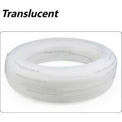 Tuyau pneumatique en nylon PA6 (translucide - diamètre extérieur 6 mm x diamètre intérieur 4 mm - 3 mètres) - Tuyau rigide et lisse haute pression pour compresseurs et outils (1/5)