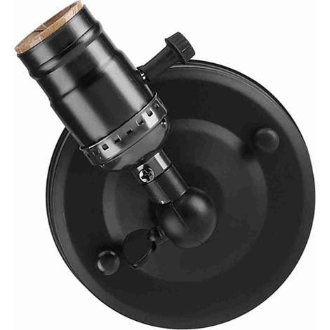 Douille E27 vintage pour applique murale avec interrupteur, 220 V, noire, idéale pour la décoration intérieure. (1/5)