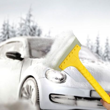 Pelle à neige pour voiture - 1 pièce, épaisse et large, avec pointes en plastique - Marque - Convient pour déneiger et dégivrer (1/5)