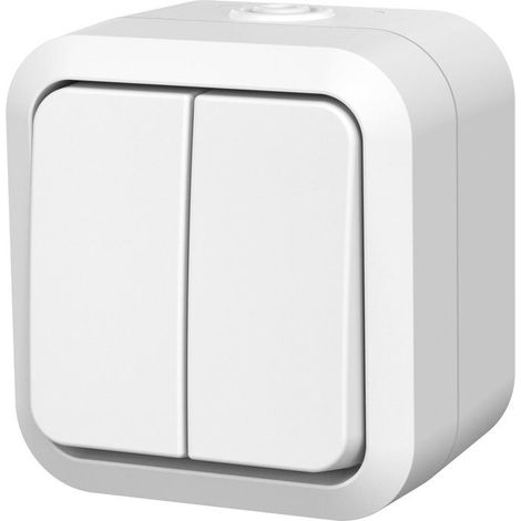 Double va-et-vient étanche - QUARX - Aqua Pro - IP55 - 250V - 10AX - Connexion rapide - Blanc