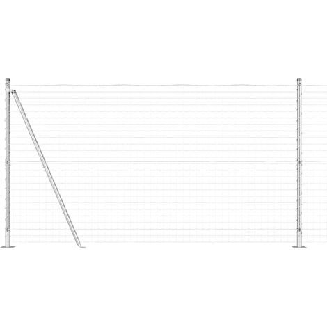 Clôture avec poteau Argenté 1,2 x 10 m Acier (1/5)