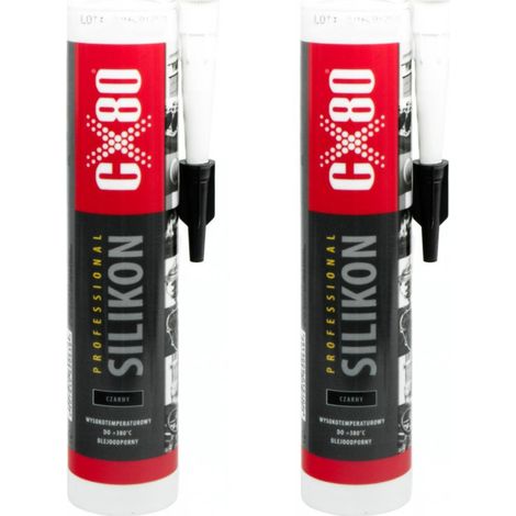 Sigillante siliconico ad alta temperatura CX80 per macchinari, nero, 310 g x2 (1/2)