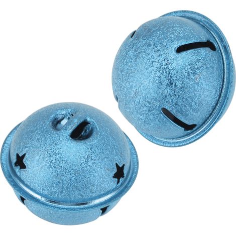 Cloches de Noël en Métal 40mm Étoile 5 Branches Décoration DIY Arbre Bleu Givré (1/5)